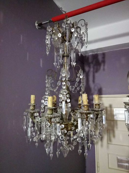 PAR DE LUSTRES em cristal de 6 velas -Luis XV