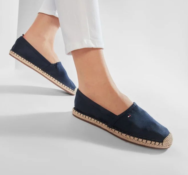 Espadryle Basic Tommy Hilfiger Flat Espadrille Granatowy 38 37