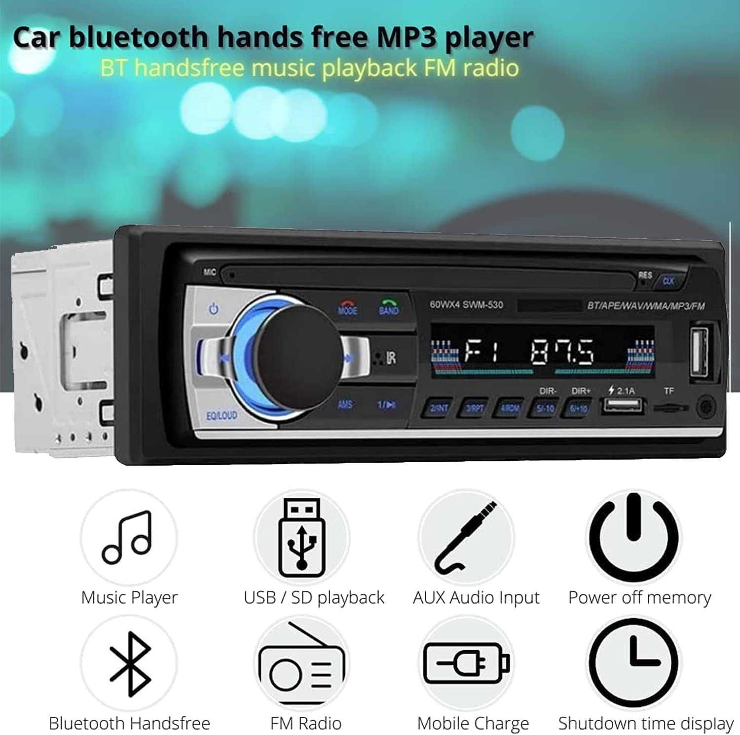 автомобільна радіостанція NK  з Bluetooth 4.0-1 DIN