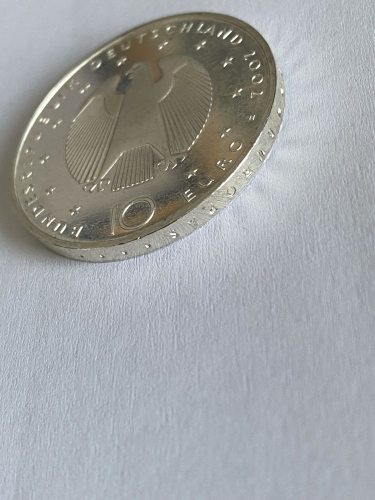 Srebro Niemcy 10 Euro 2002 Wprowadzenie Euro stempel lustrzany