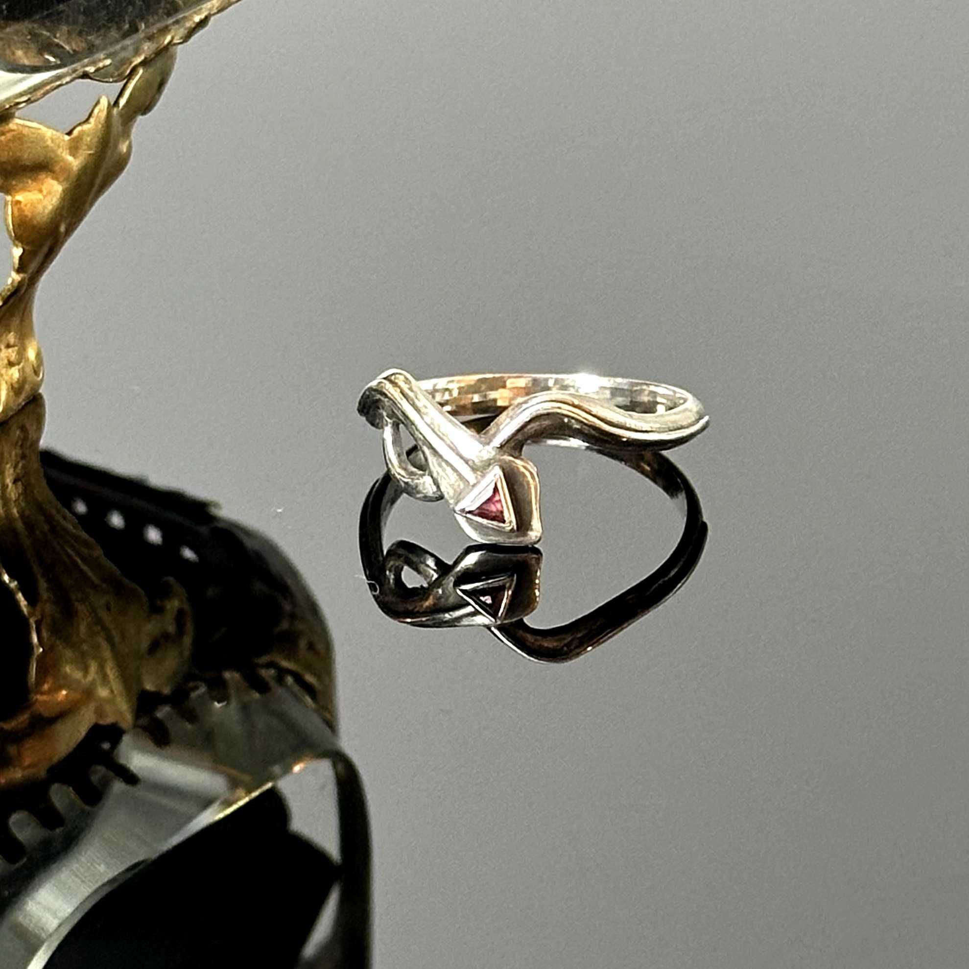 Srebro - Srebrny pierścionek z Rubinem - próba srebra 925