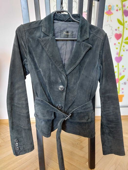 Marynarka z naturalnej skóry zamszowej - do odświeżenia