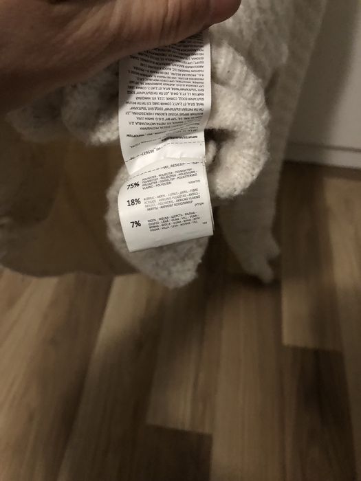 Kremowy kardigan sweter wełna boho