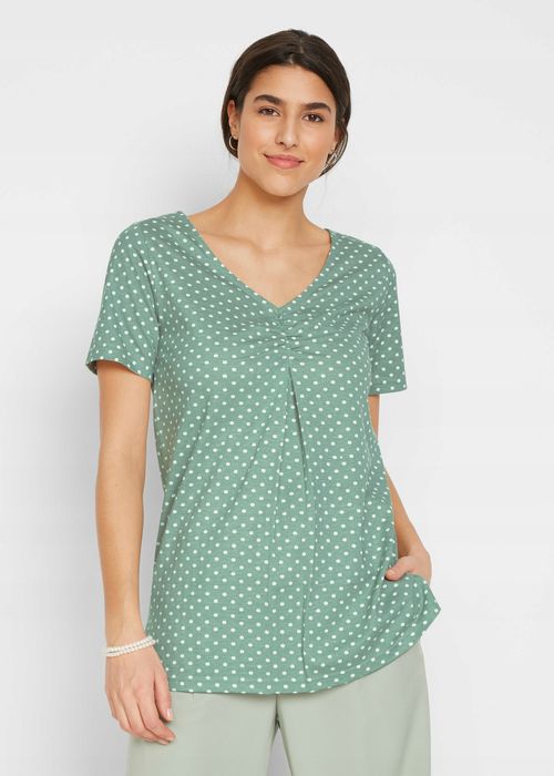 *B.P.C miętowa bluzka w groszki 36/38.