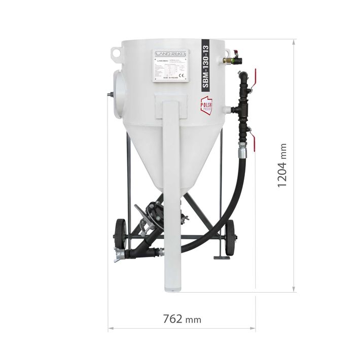 Polska piaskarka syfonowa ciśnieniowa mobilna SBM-130-13 Land Reko