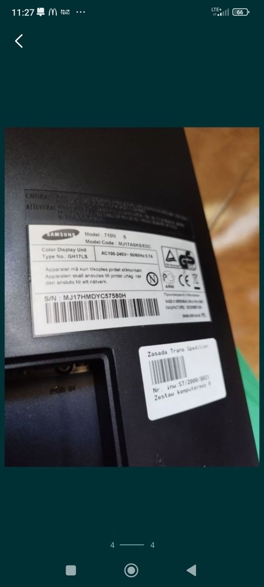 Monitor Samsung  .