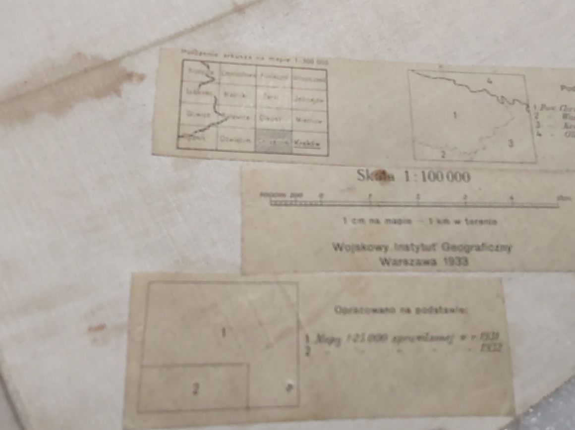 Mapa wojskowa z 1933 r jak widać Chrzanów i okolice , Krzeszowice
