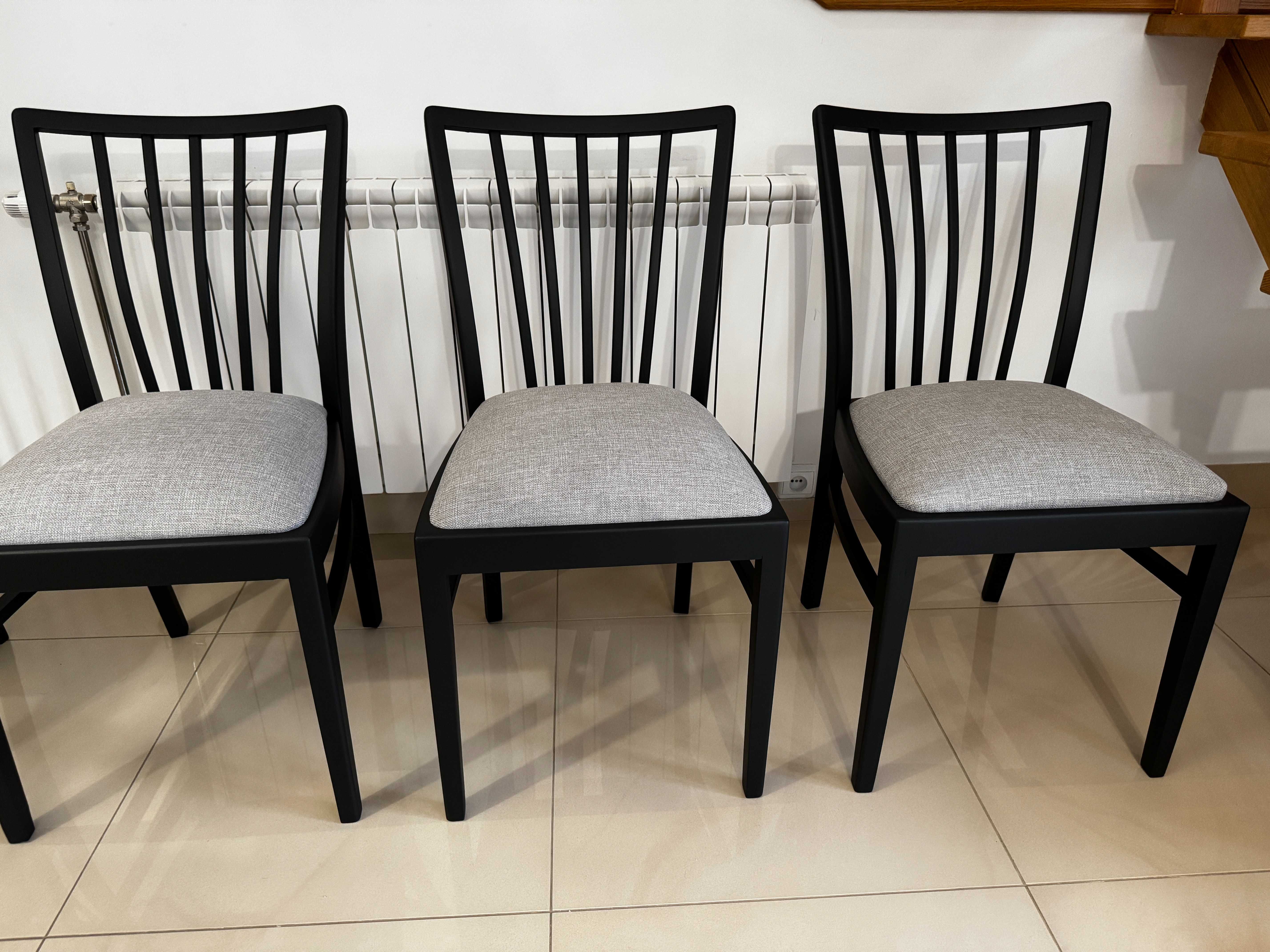 Krzesła 4 szt. art deco stylowe po renowacji czarne krzesło stół loft