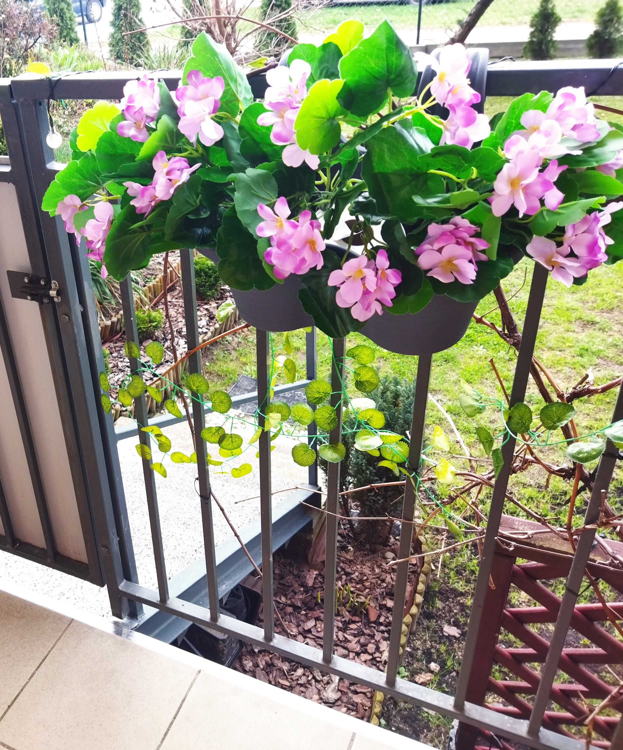 Pelargonie Sztuczne Kwiaty Bukiet Dekoracja Na Balkon Taras