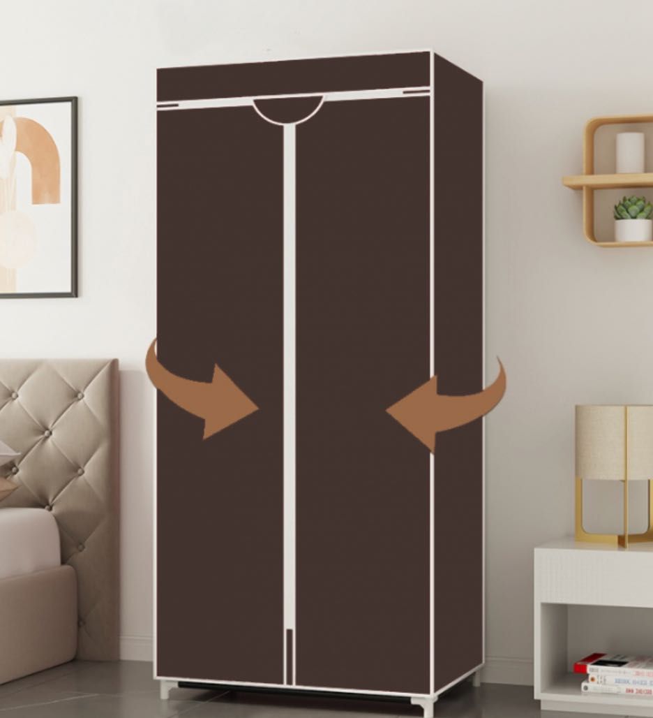 Тканевой шкаф для вещей на 1 секцию Storage Wardrobe 8863 Коричневый