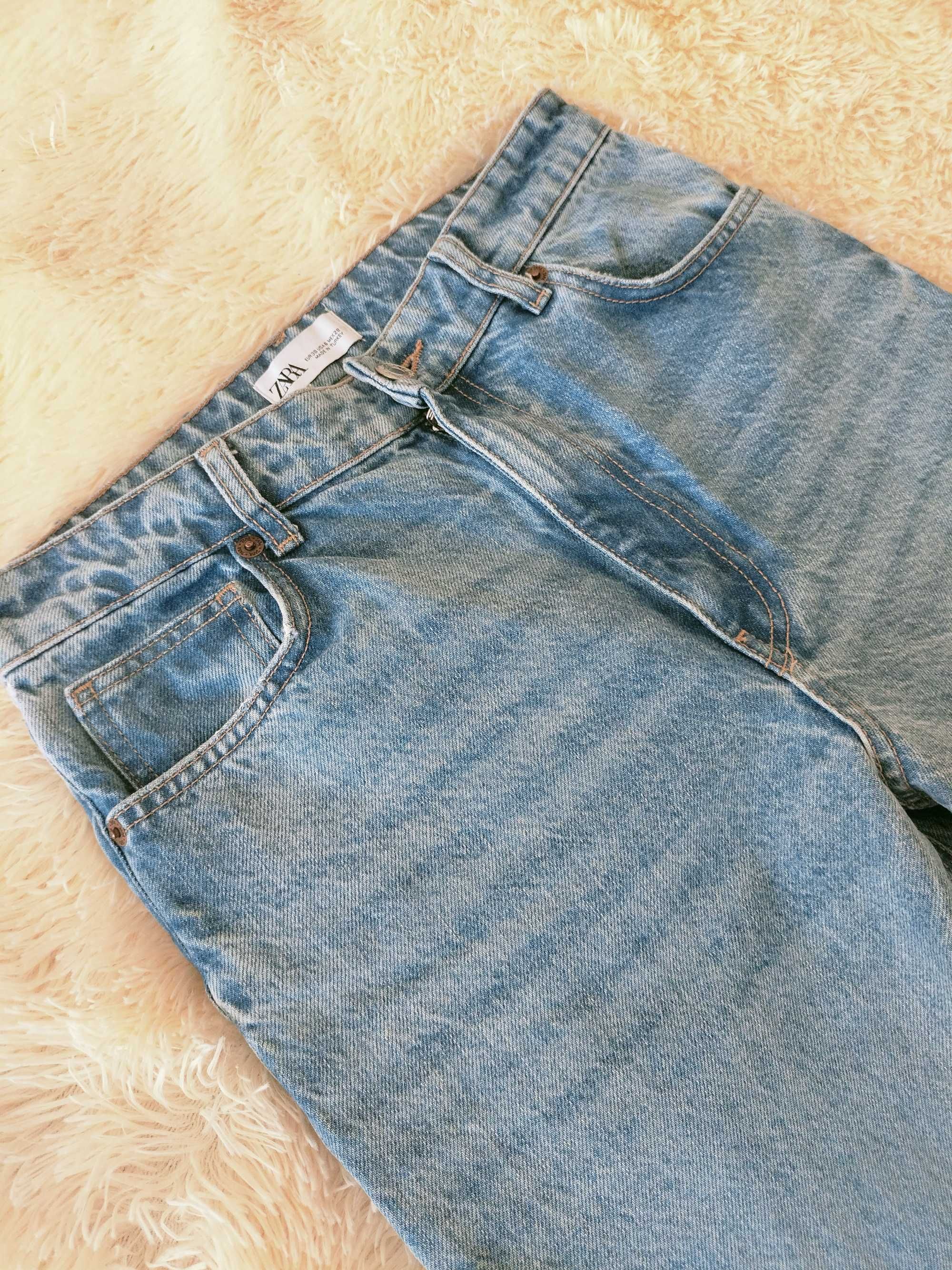 Zara джинси жіночі з високою посадкою та широкими штанинами