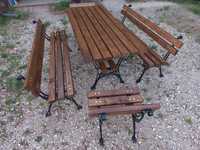 Zestaw mebli ogrodowych stół ławki krzesła