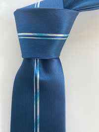 Krawat męski nowy 6,5 cm szerokość kolor turkus nie używany
