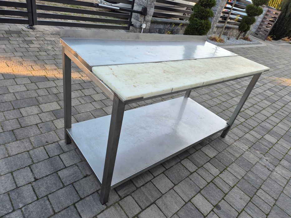 stół rozbiorowy / masarski nierdzewny z płytą teflonową