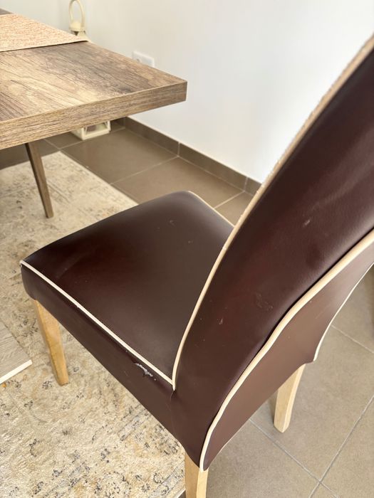 Conjunto de 6 cadeiras - Madeira e Couro Sintético (também à unidade)