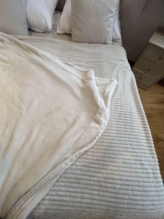 Futerko białą kremowe do przykrycia narzuta Kocyk 170/200 cm