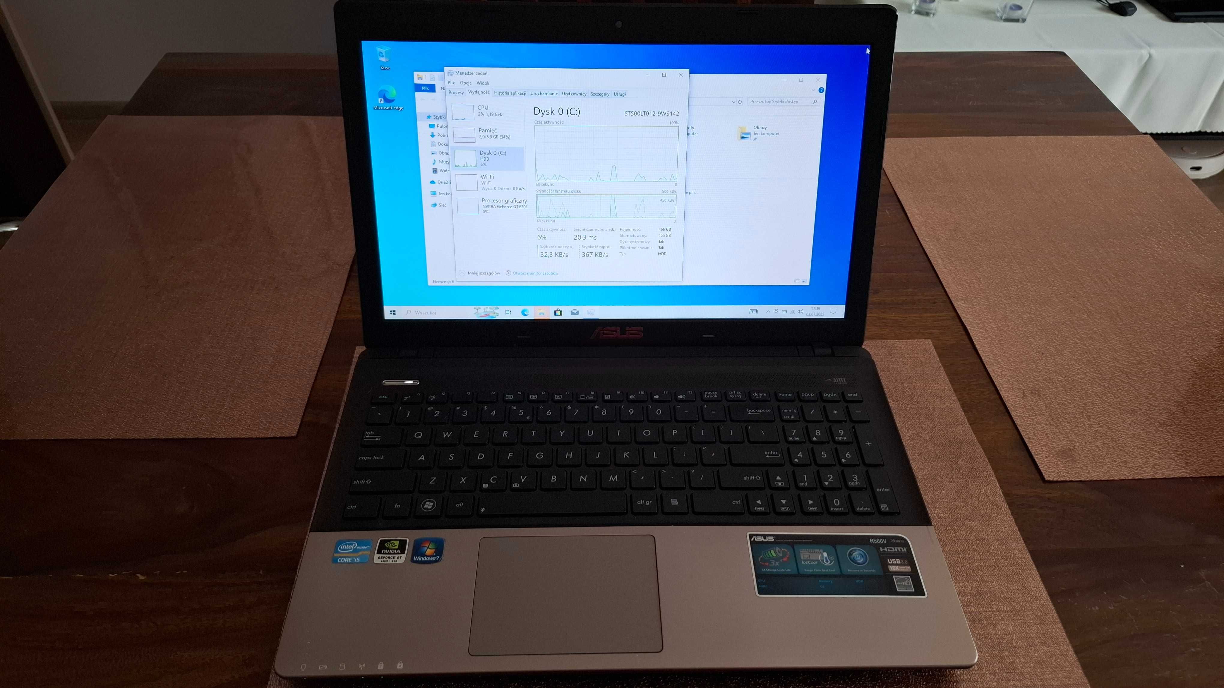 Asus R500VM Intel i5 / NVIDIA / 500 GB HDD / 6 GB RAM