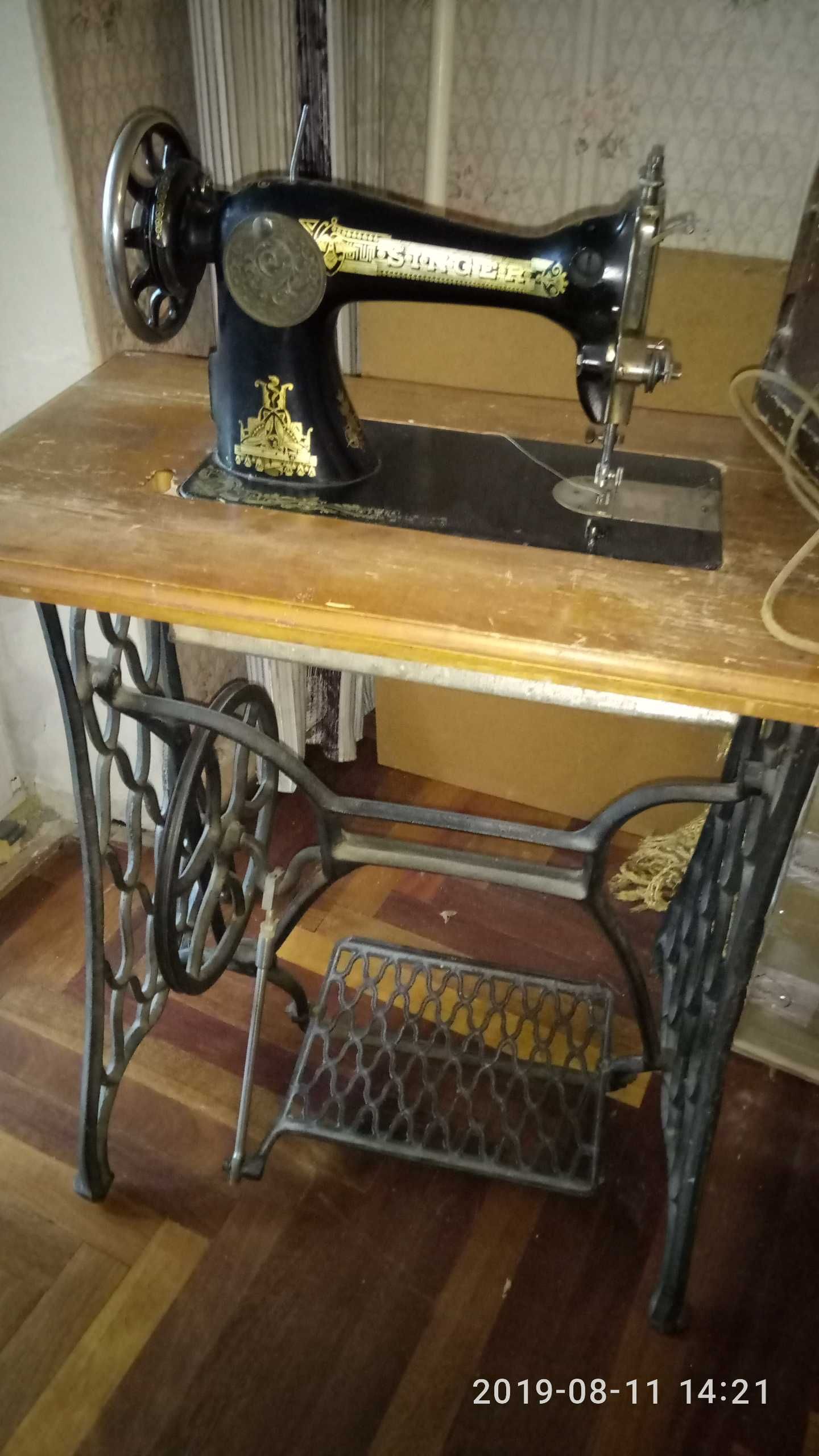 Швейная машинка Singer, антиквариат, рабочая