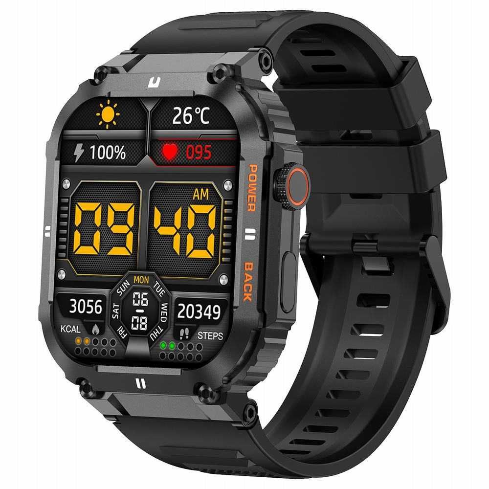 SMARTWATCH GRAVITY GT7-1 Czarny Z Czarnym Paskiem Silikonowym