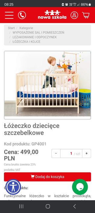 Łóżeczko dziecięce Nowa szkoła