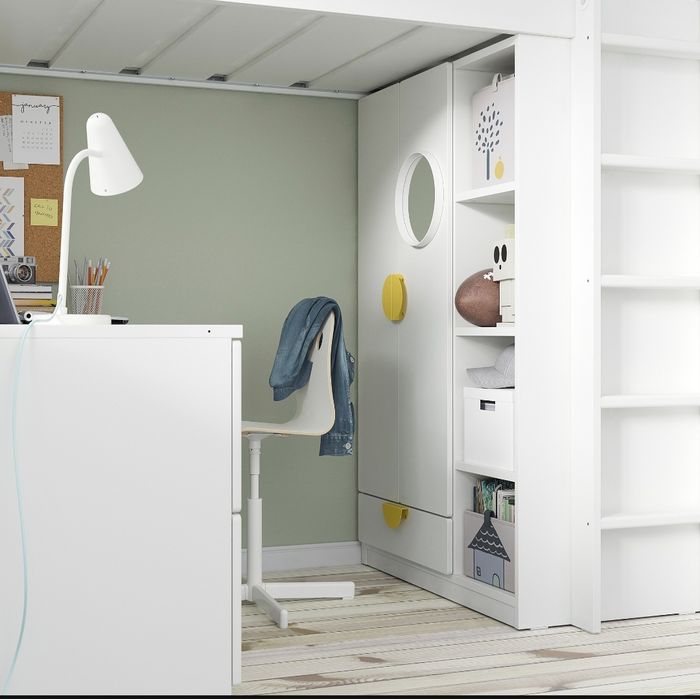Łóżko piętrowe IKEA SMASTAD 90x200 z biurkiem i szafkami – Ełk