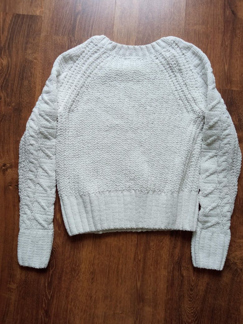 Sweter biały ciepły XS 34 Cropp