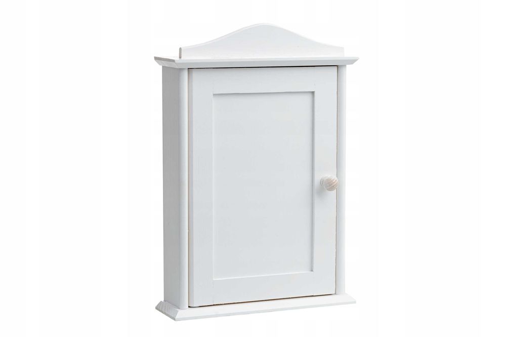 Elegancka Skrzynka na Klucze – Biała Szafka z Półką