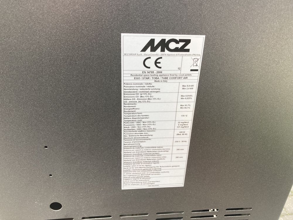 Piecyk kominek na pelet mcz