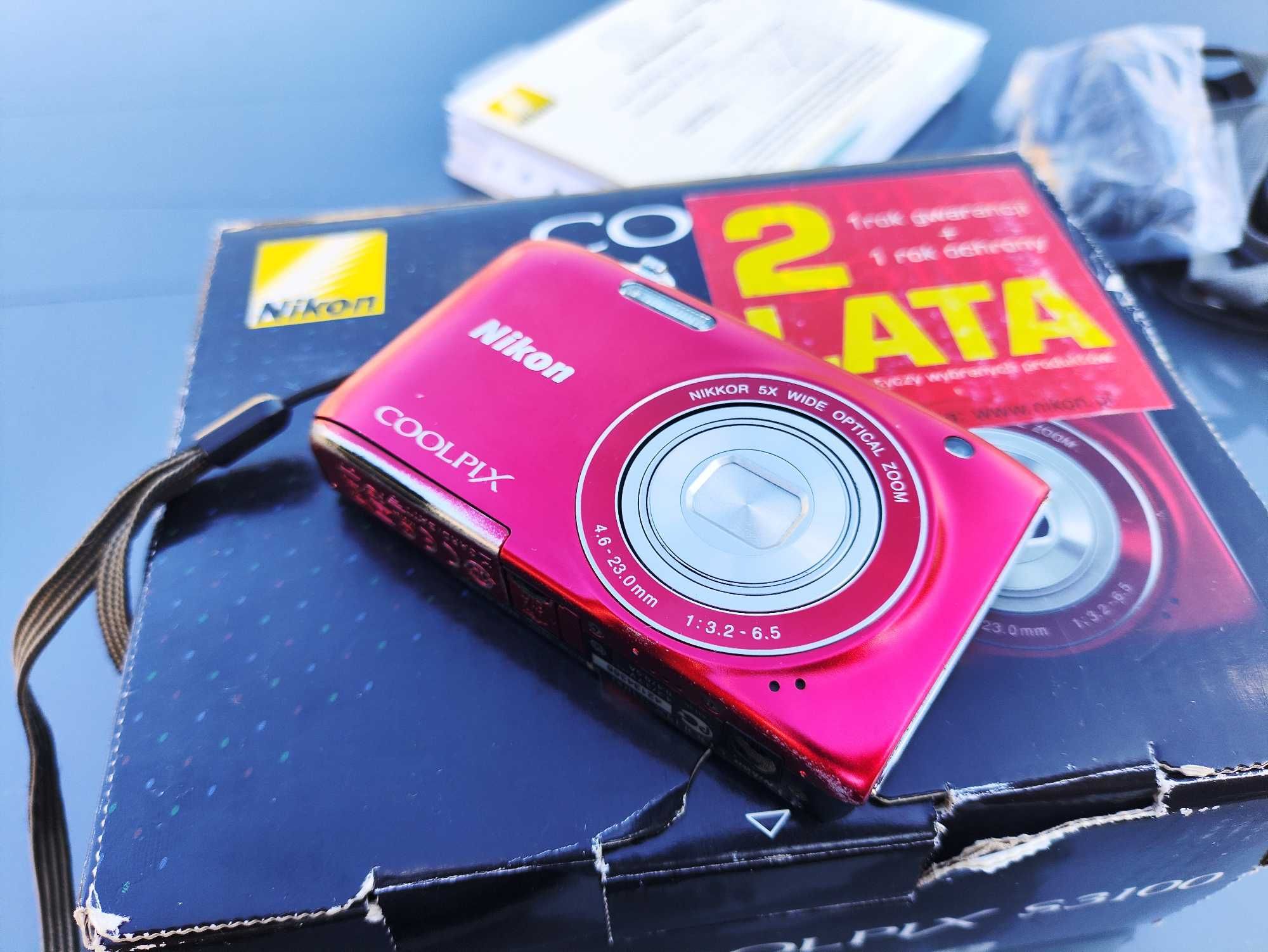 Aparat cyfrowy Nikon Coolpix S3100, Pudełko, Komplet, Wysyłka w cenie!