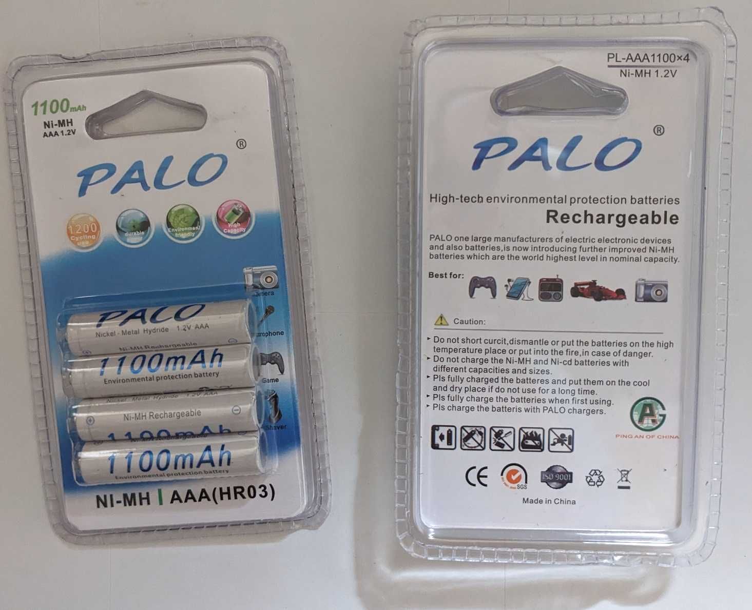 Аккумулятор AAA Palo 1.2V Ni-Mn 1100 mah блистер 4шт