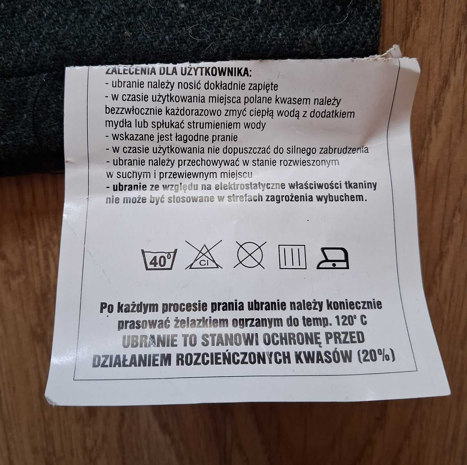 ubranie kwasoochronne PABEL elano-wełna 176 cm