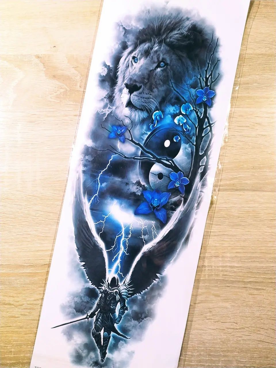 Тату рукав Лев black and blue tattoo 48x17
Тату рукав Лев black and bl