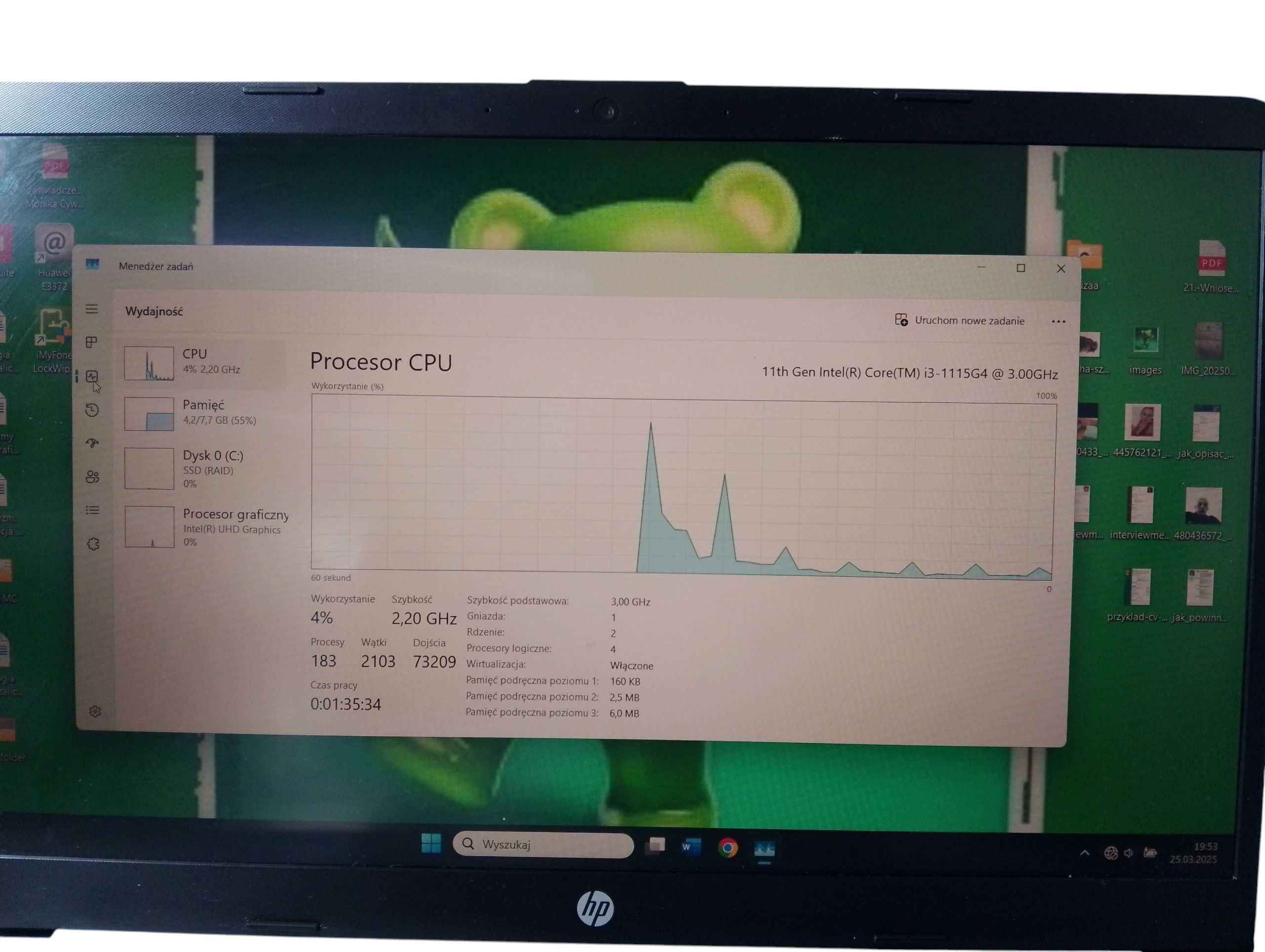 Laptop HP PGP8S2KR I3-1115G4/8GB/256GB/WIN11PRO