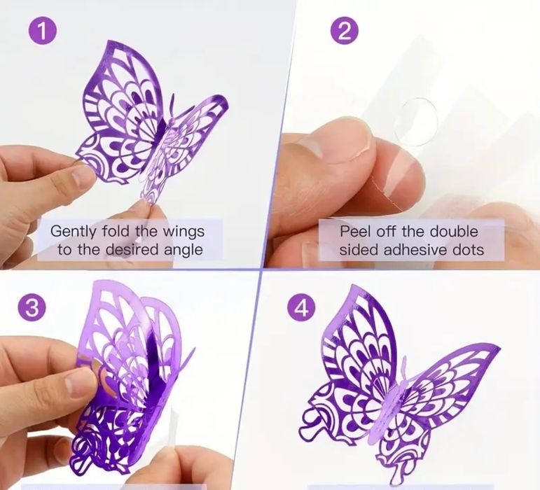 Motylki 8 szt. na tort urodzinowy do Dyi lub na ścianę