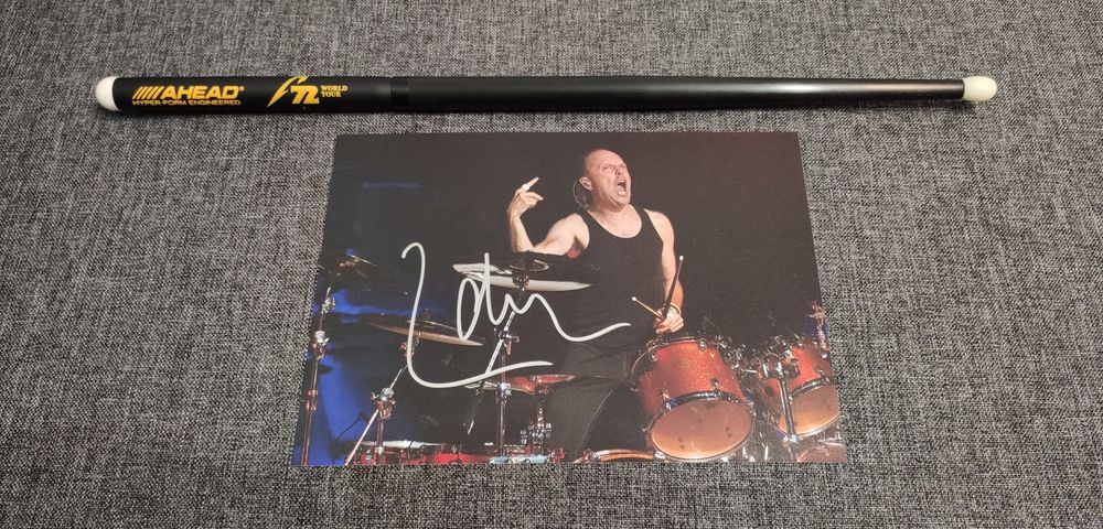 Автограф и барабанная палочка Metallica. Ларс Ульрих. Lars Ulrich.