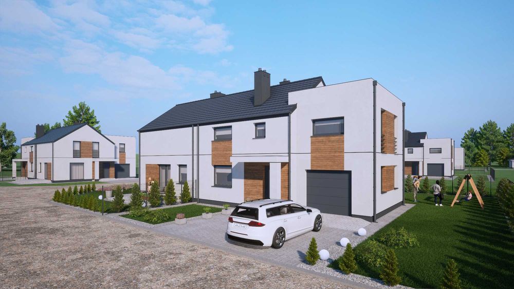 Dom LUNARO B z garażem i ogrodem-Bukówko, Krotoszyn - NOWOCZESNY