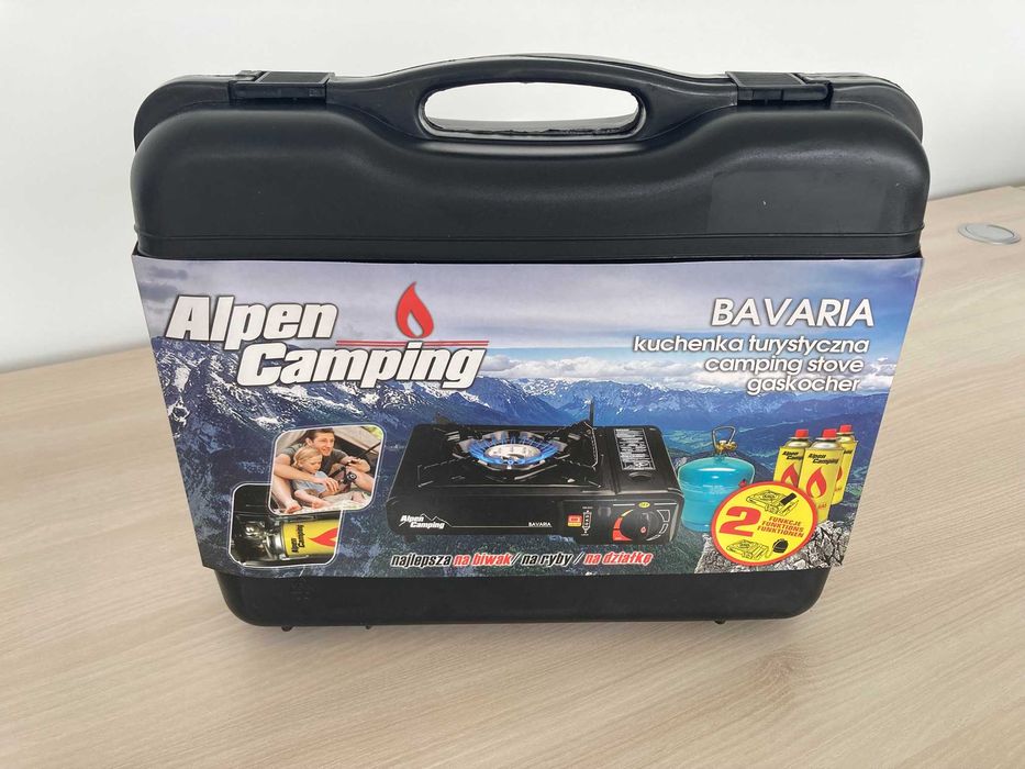 Turystyczna kuchenka gazowa niebieska