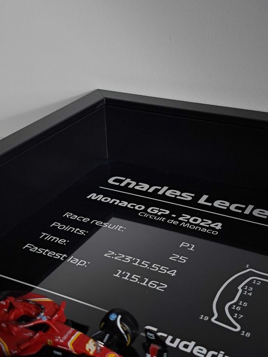 Plakat 3D F1 Charles Leclerc GP Monaco Ferrari 1:43