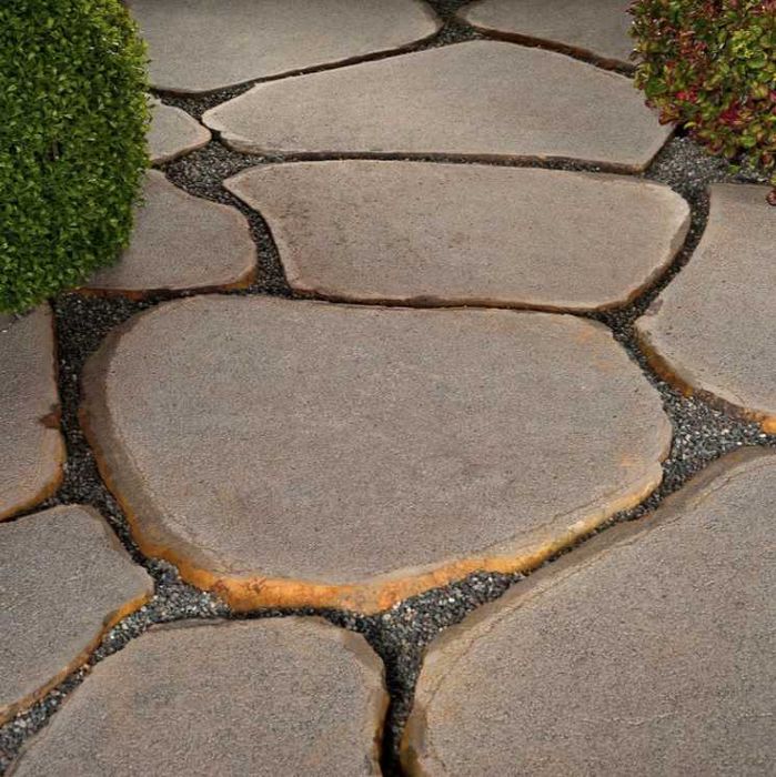 Czarne Płyty Kamienne Bazaltowe Ścieżkowe Owalne do Ogrodu Łupek