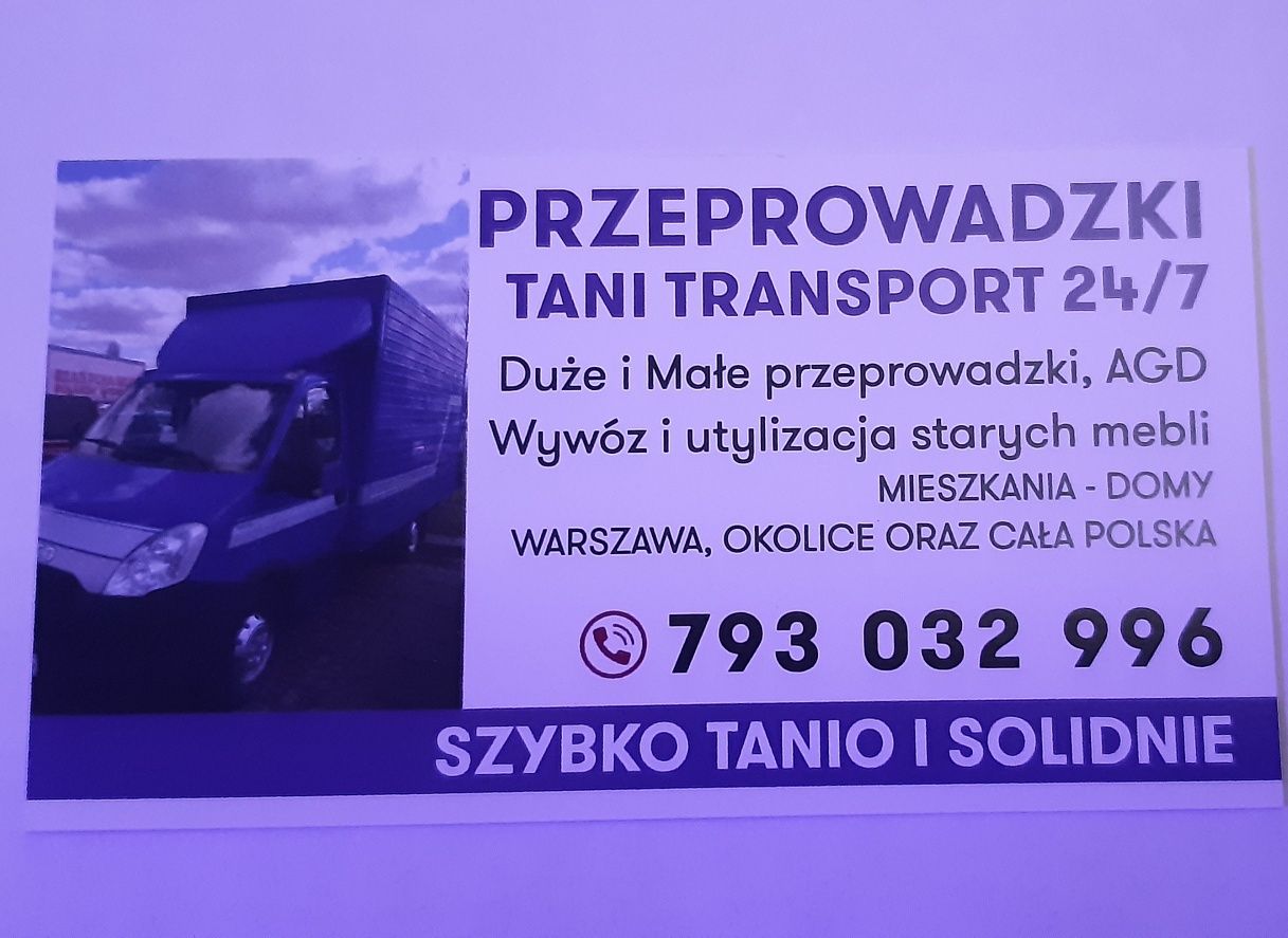 Transport, Przeprowadzki, Przewóz pojedynczych mebli,AGD itd