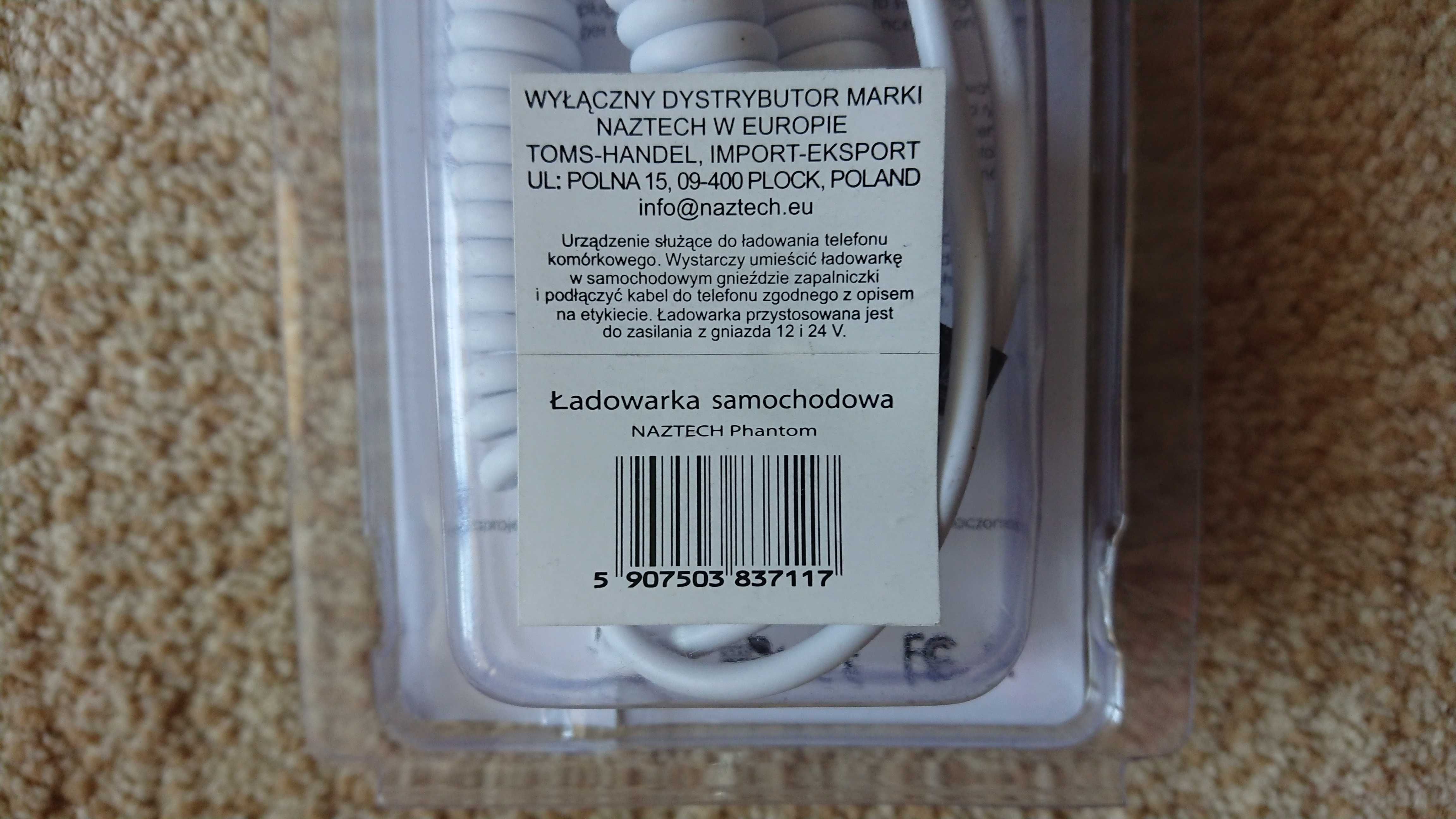 Ładowarka Naztech Phantom Apple 30-pin 850mA