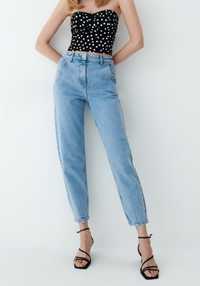 Jeansy slouchy jeansy dżinsy Mohito S, 36 wysoki stan jasny denim NOWE
