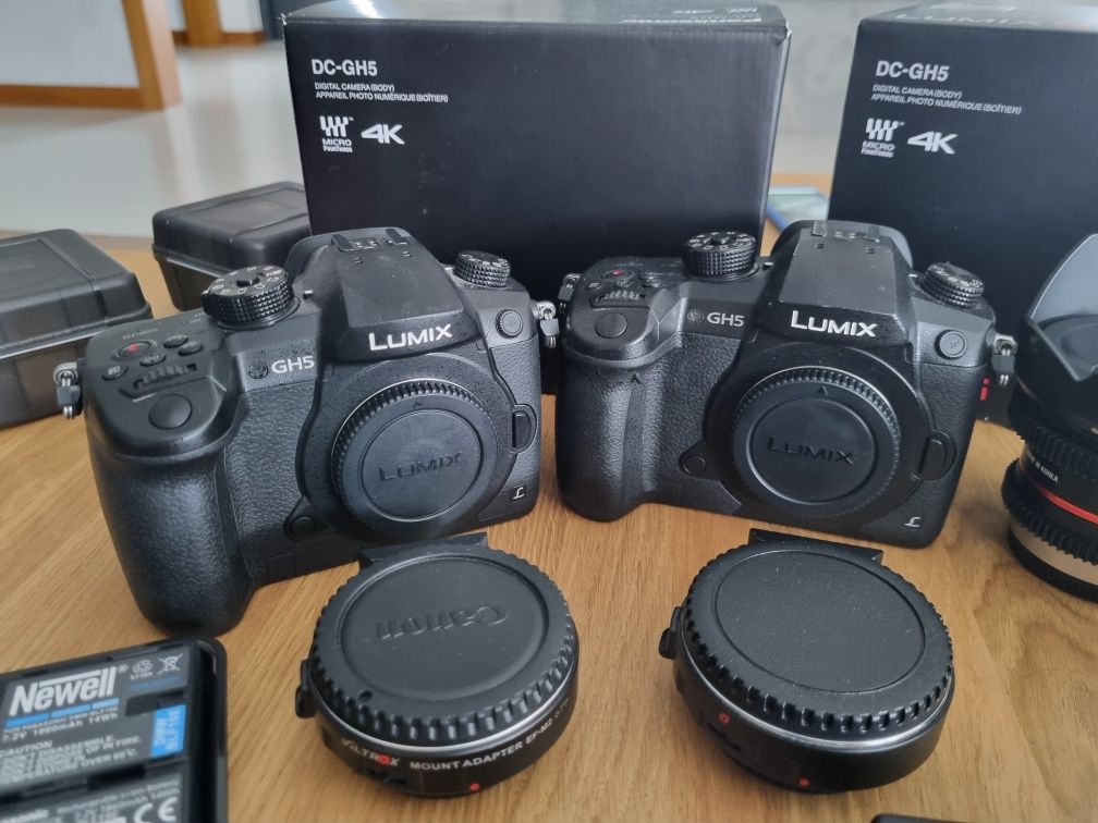 2x GH5 + 2x Viltrox ef-m2 Samyang 12mm, Lumix 25mm 1.7 ZESTAW