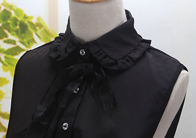 Gola falsa / removivel em preto - a estear