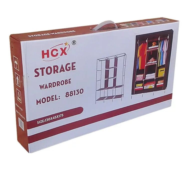 Мобільна тканинна шафа для одягу на 3 секції HCX Storage Wardrobe 8813