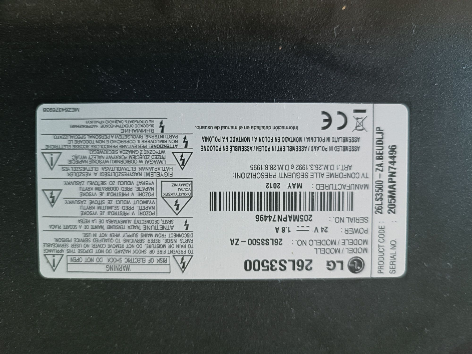 Tv led LG 26LS3500 (avariada)