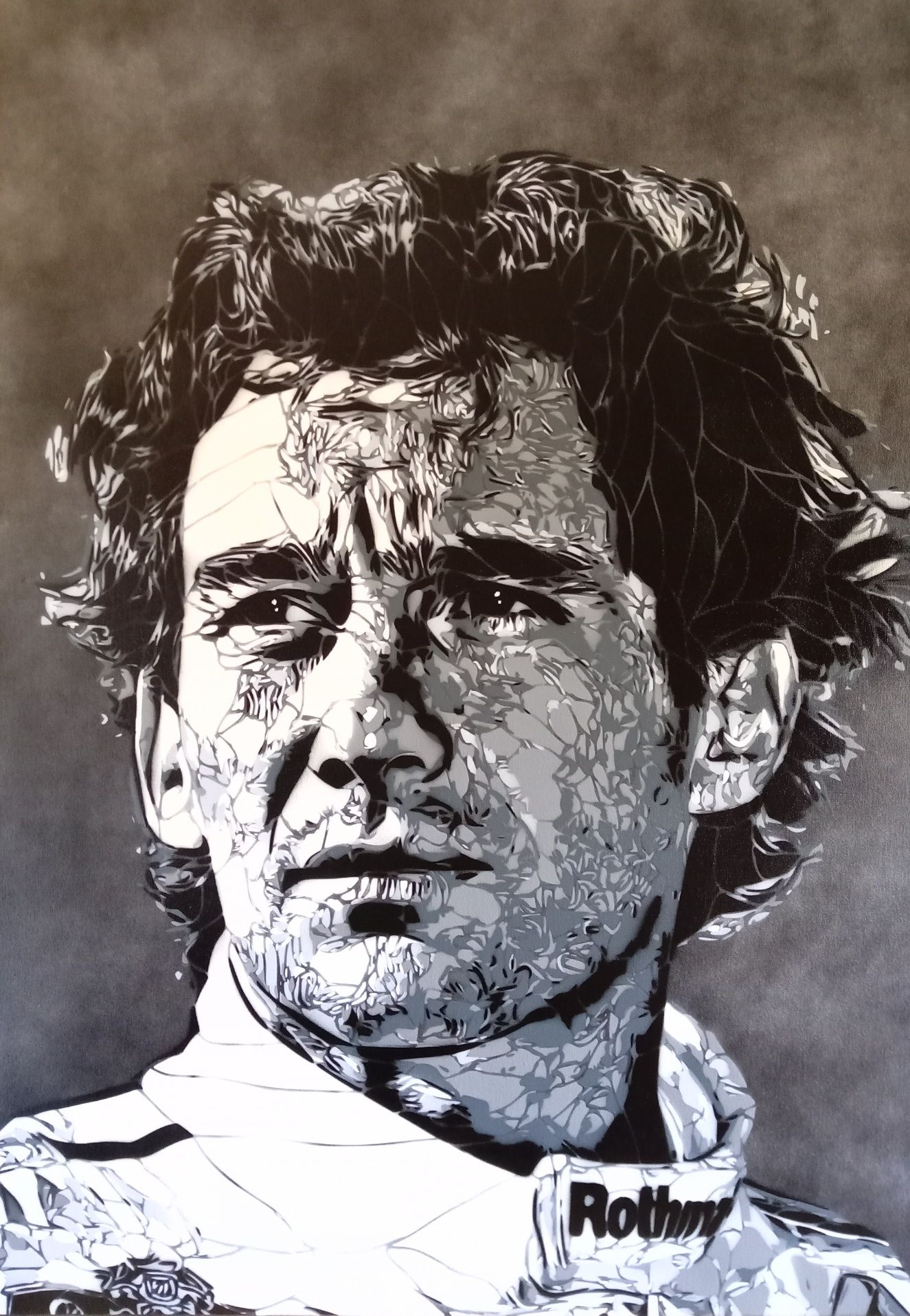 Ayrton Senna pintura original em tela