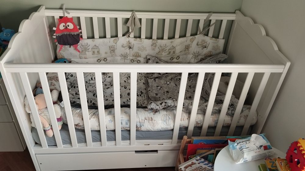 Łóżko dziecięce 140x70 Marsell z materacem i  ochraniaczem