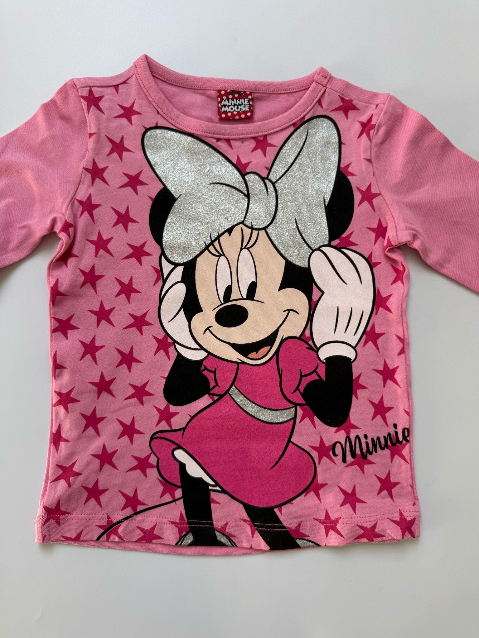Nowa dziecięca bluzka na długi rękaw MINNIE MOUSE różowa 92/98