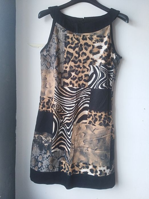 Vestido padrão animal 38